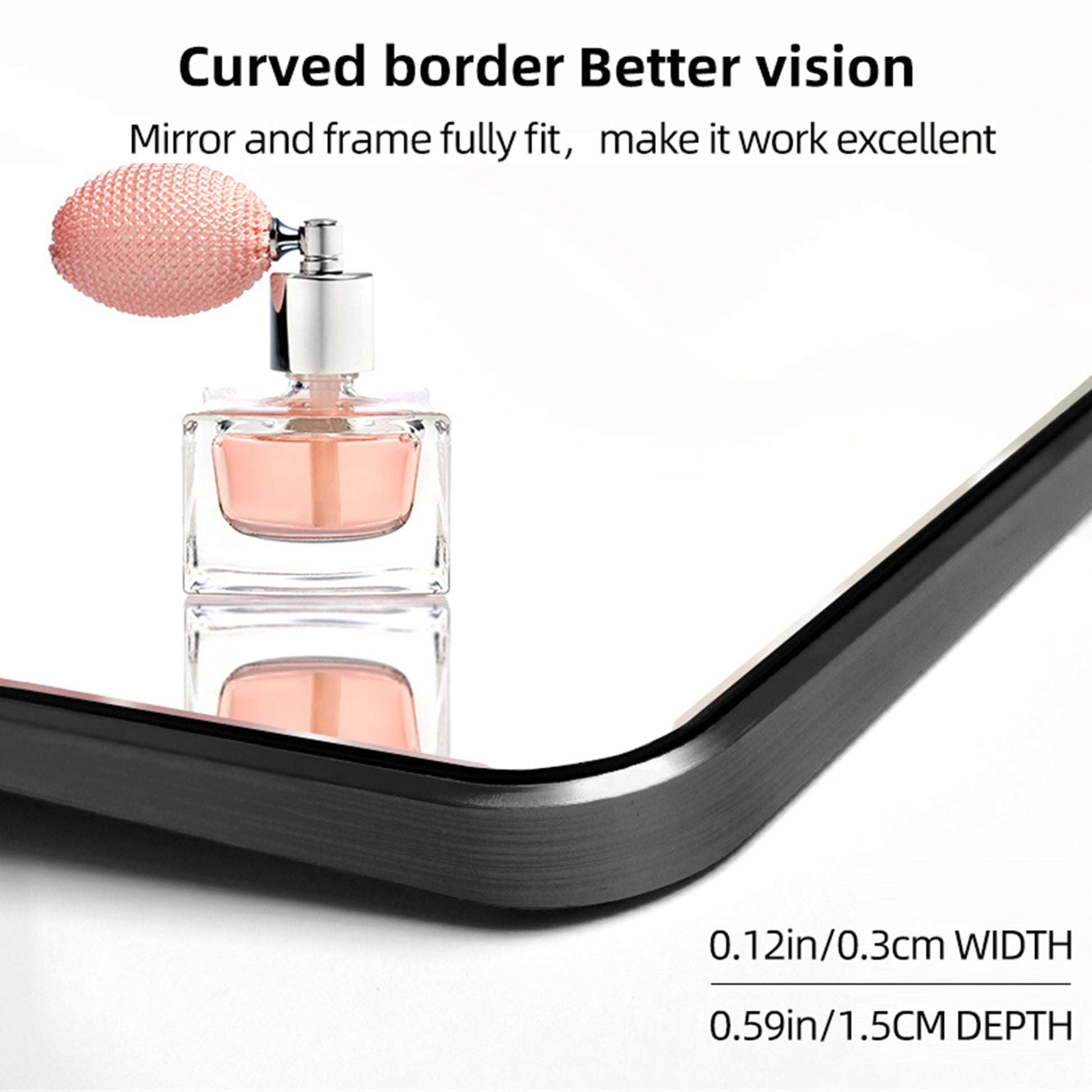 Aluminum Floor Mirror Full Length Mirrors Leaning Rounded Corner Rimless Standing Large Mirror Bedroom,Shop,Office,Hotel 5Mm Silver Mirror Black Glass