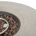 Outdoor 50,000 Btu Round Mgo Concrete Propane Fire Pit, Light Grey Tank Cover Not Included Light Grey Magnesium Oxide