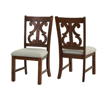 Set Of 2 Upholstered Dining Chairs In Walnut Finish Solid Walnut Dining Room Set Of 2 Rubber Wood