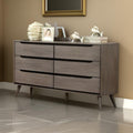 Splendiferously Modern Minimal Style Wooden Dresser, Gray Finish Gray Solid Wood