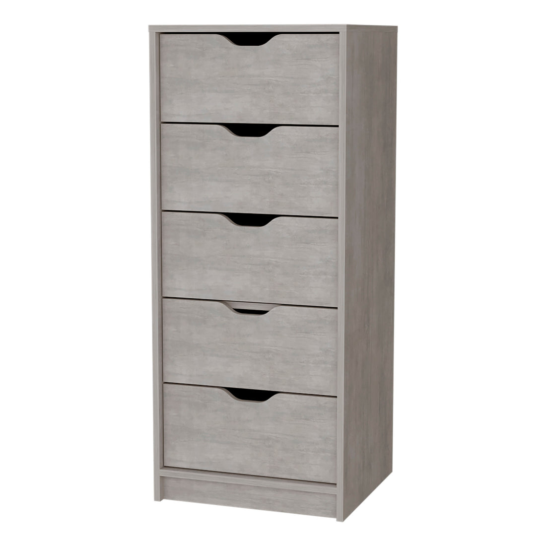 Dillon 5 Narrow Drawer Dresser, Tall Chest Of Drawers Gray Bedroom Contemporary Melamine Engineered Wood