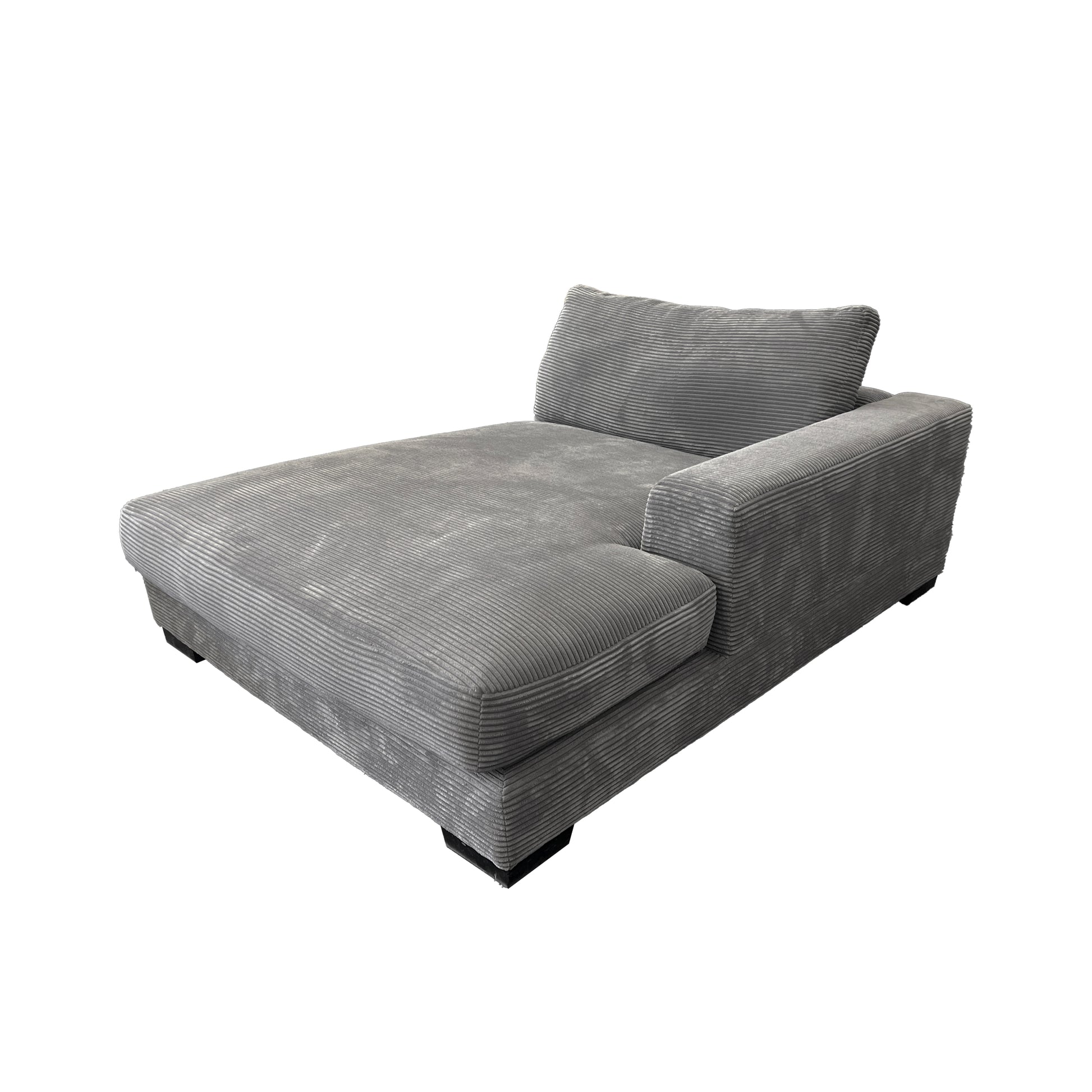 Bella Grey Corduroy U Shaped 3 Piece Sectional Grey Wood Corduroy 5 Seat