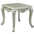 Champagne End Table With Metal Leg Champagne Primary Living Space Traditional Rubberwood Square Wood