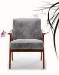 Accent Chair With Microfiber Upholstery And Solid Wood Frame, Classic Mid Century Modern Living Room Furniture For Extra Seating, Grey Grey Microfiber