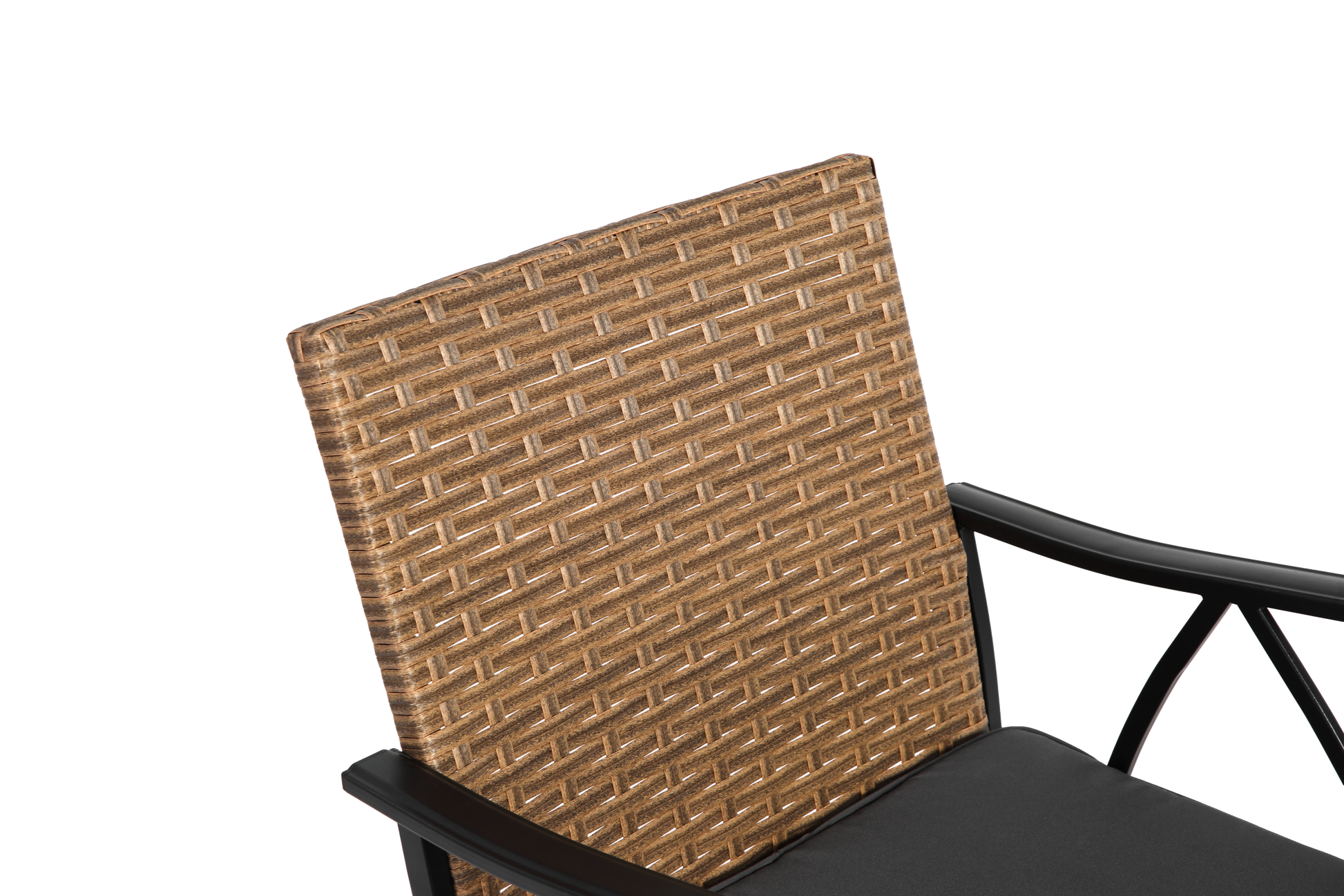 5 Piece Wicker Outdoor Table And Chairs, Patio Dining Set W Square Steel Tabletop And Umbrella Hole, Patio Table And Chairs Set For Backyard Deck Balcony Front Porch Brown Gray Cotton Steel