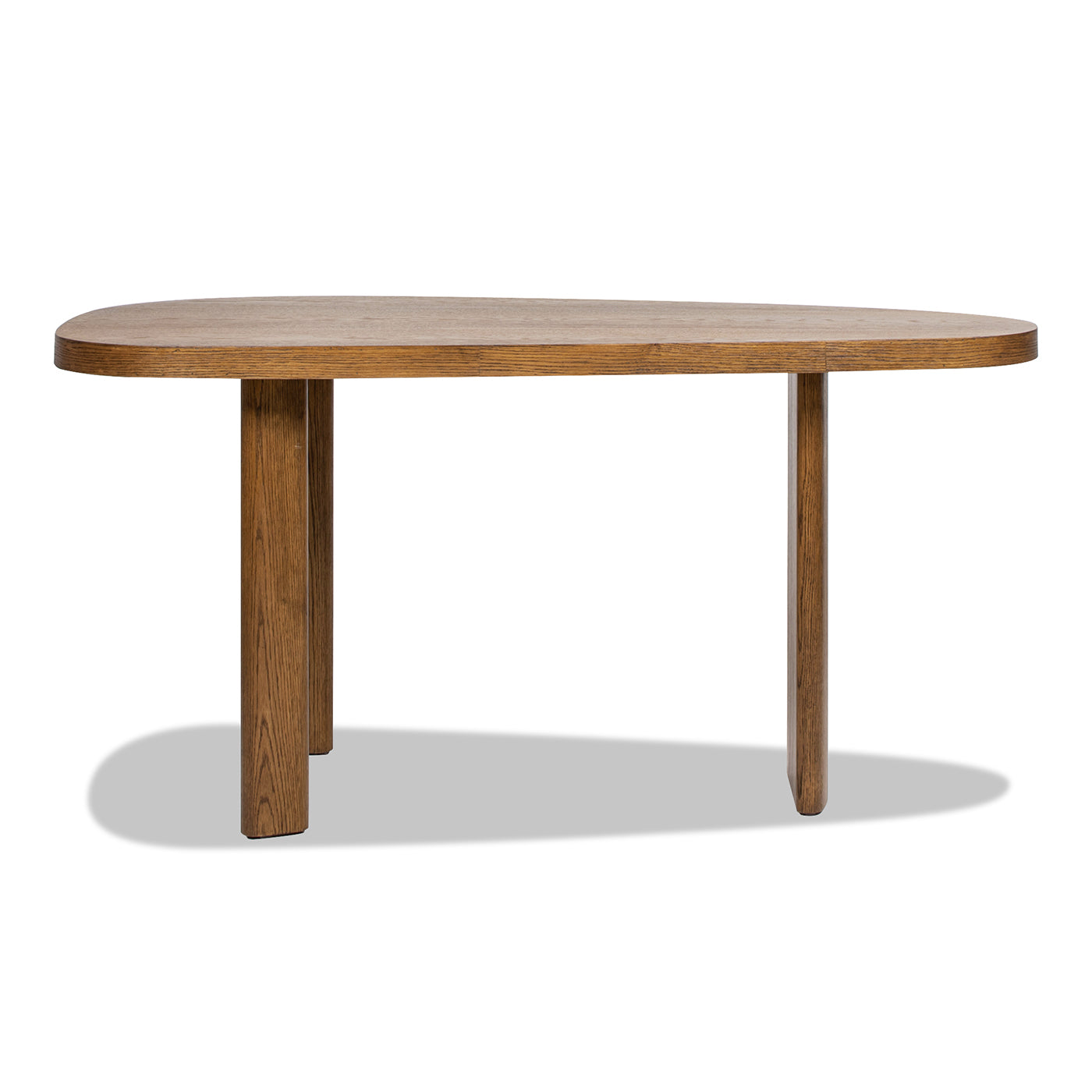 Melvin 60" Modern Oak Oblong Oval Console Desk, Caf Brown Oak Wood Brown Oak Wood Solid Wood