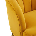 Upholstered Barrel Accent Chair With Wooden Legs Orange Rubberwood Velvet