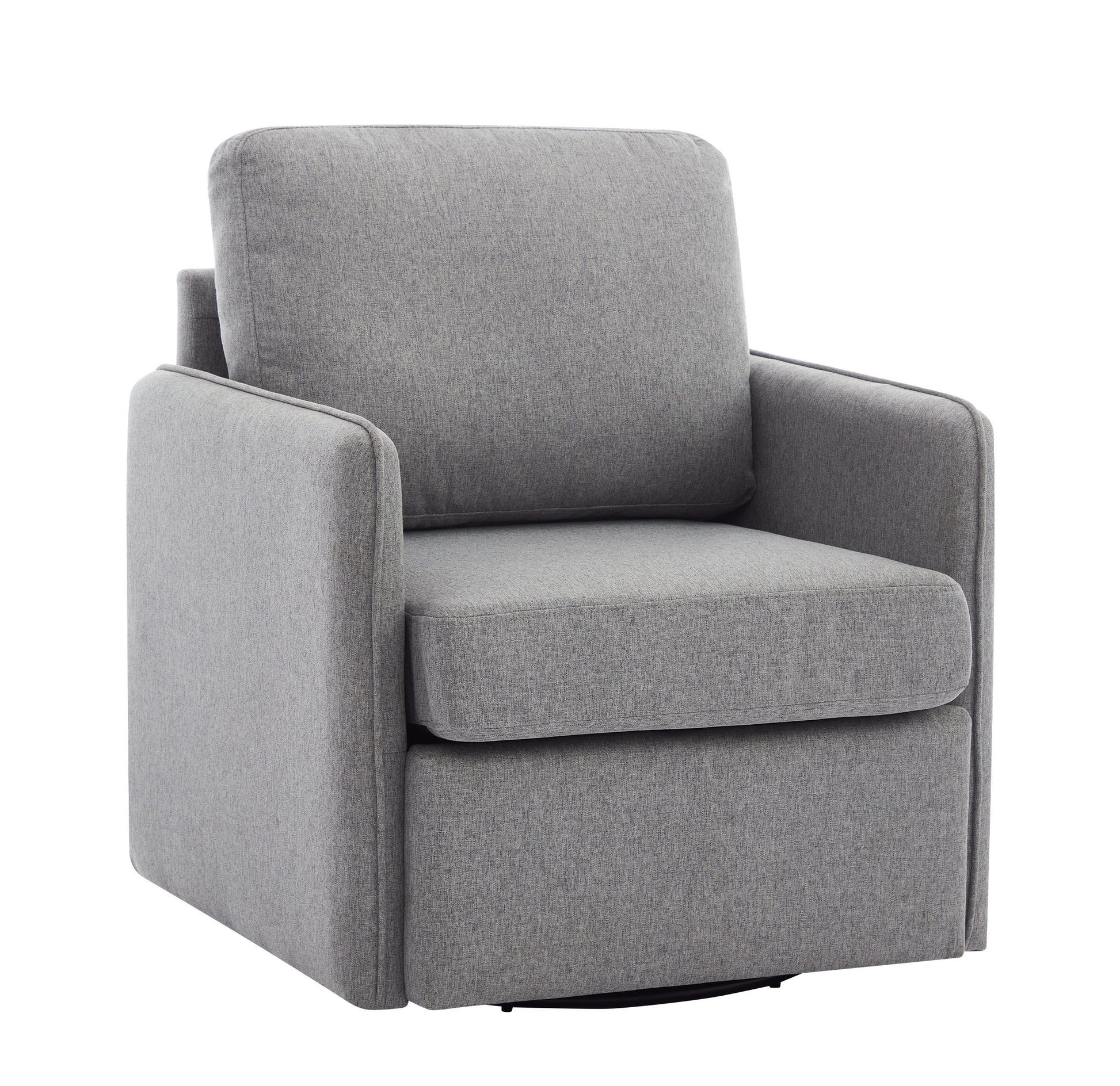 Swivel Accent Chair, Comfy Single Sofa Chair With Storage, Modern Arm Chair For Living Room, Fabric Swivel Armchair With Metal Base Gary Gray Silver Linen