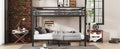 Metal Queen Over Queen Bunk Bed For Teens And Adults,Space Saving Noise Reduced No Box Spring Needed, Black Box Spring Not Required Queen Black Metal