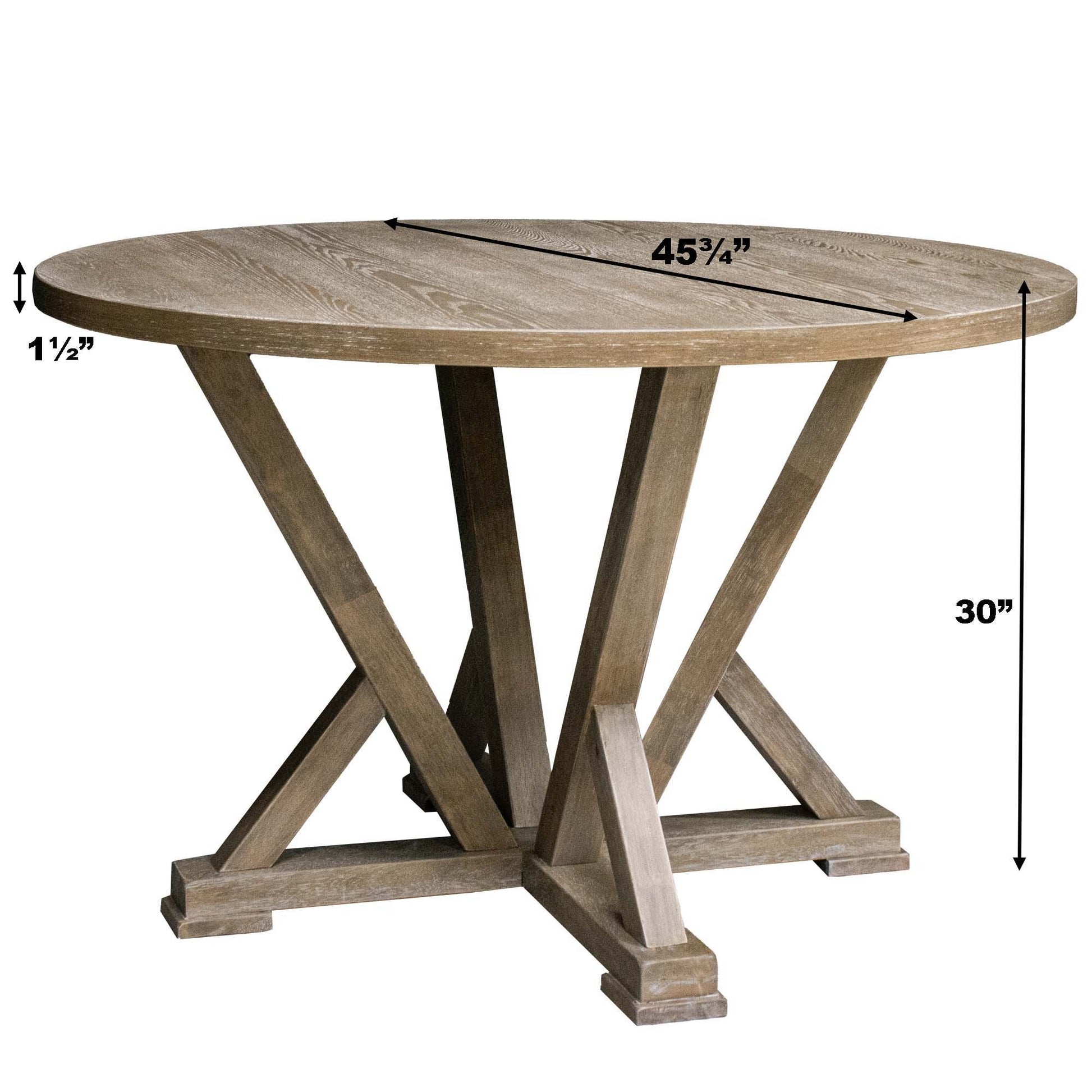 5Pcs Table Set Round Dining Table Solid Wood Modern Farmhouse Rustic Look Distressed Look Wood Grayish Brown Ladder Back Seats 4 Light Brown Dining Room Fixed Table American Design,Farmhouse,French Country,Rustic,Vintage Rubberwood Round Round Dining