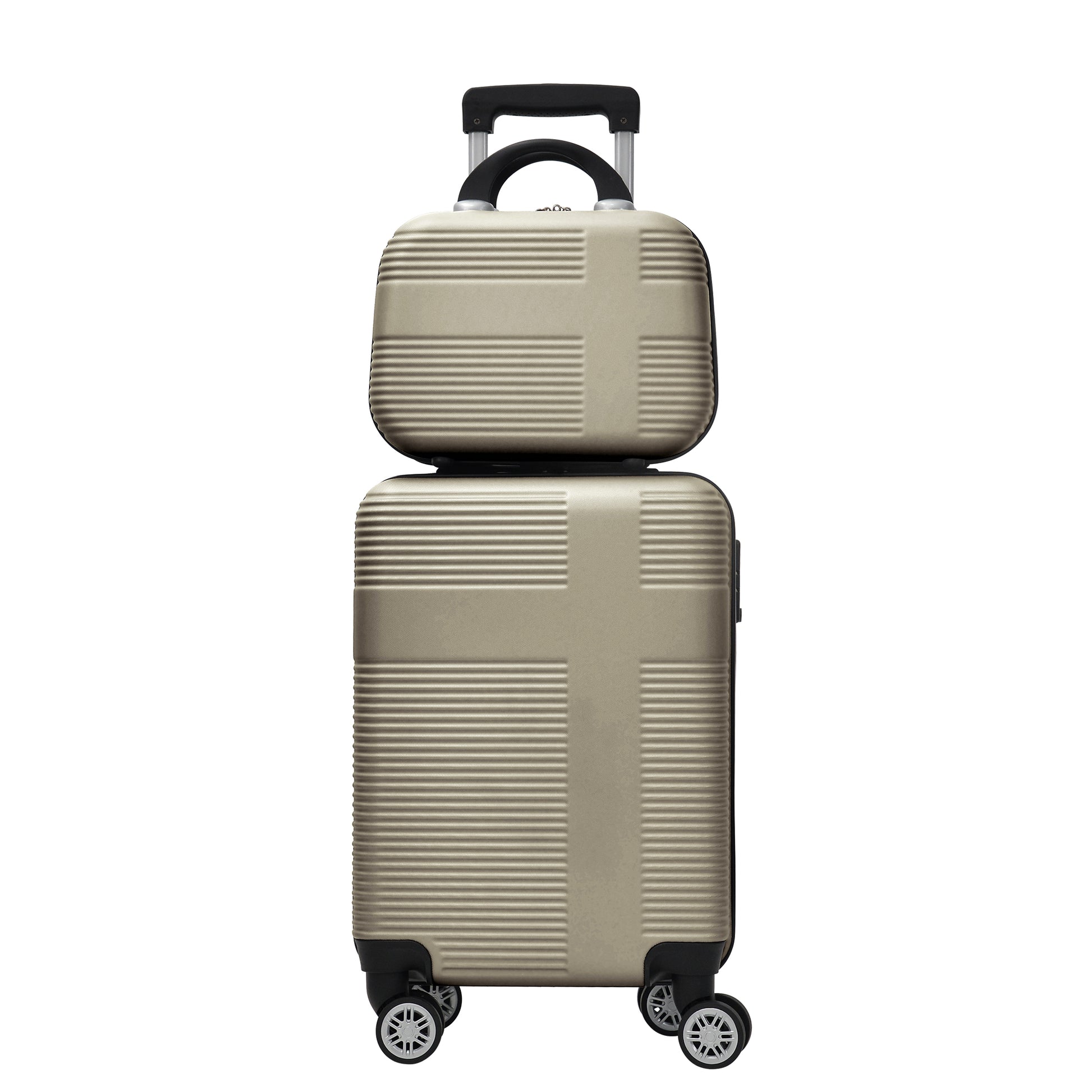 Luggage 4 Piece Set With Spinner Wheels, Hardshell Lightweight Suitcase With Tsa Lock,Checked Luggage,Champagne 12 20 24 28In Champagne Abs