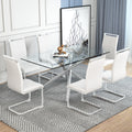 Large Modern Minimalist Rectangular Glass Dining Table For 6 8 With 0.39