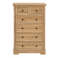 6 Drawer Dresser,6 Drawers Cabinet Tall Chest Of Drawers Closet Organizers Storage Clothes, Cabinet Of 6 Drawers Living Room, Oak, 31.50''L*15.75W''*47.64''H Oak Mdf