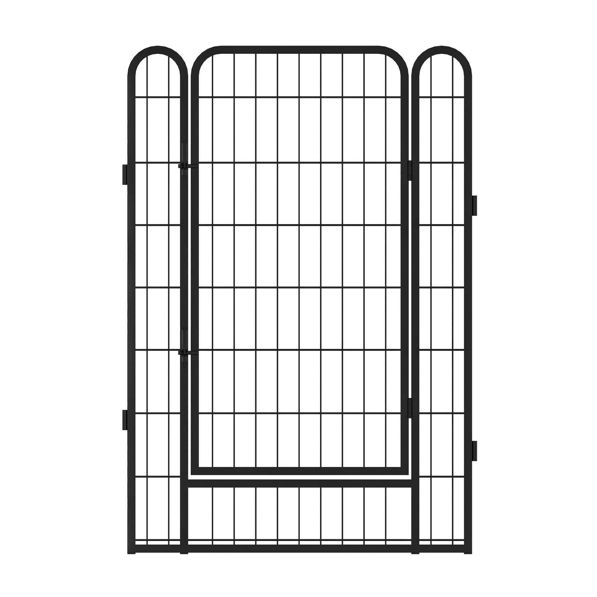 8 Panels Heavy Duty Metal Playpen With Door,39.37"H Dog Fence Pet Exercise Pen For Outdoor, Indoor Black Metal