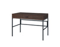 Verster Oak & Black Finish Writing Desk W Usb Black,Oak Metal,Synthetic Wood