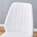 Set Of Four White Pu Comfort Dining Chairs 17.7