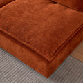 Mid Century Modern 3 Seater Sofa Couch For Living Room Modular Sectional Armless Sofa, Ultra Soft Chenille Fabric, Sturdy Frame, Comfortable And Stylish Furniture Orange Foam Chenille 3 Seat