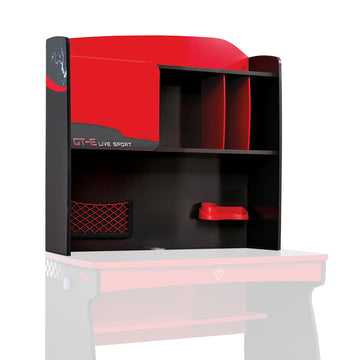 Champion Study Hutch Red Black Particle Board