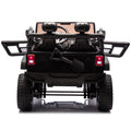 24V Two Seater Kids Ride On Truck Car W Parents Control,200W*2,Seat Width 20.28In,Four Wheel Suspension,Led Lights,Music,Mp3,Bluetooth,Two Independent Seat Belts,Suitable For Off Road For Kids Aged 3 Black 100 149 Lbs Polypropylene