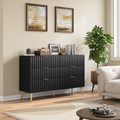 Black Modern 6 Drawers For Living Room For Hallway With Gold Handles Bedroom Chest Of Drawers Black Bedroom American Design,American Traditional,Antique,Classic,Modern Mdf