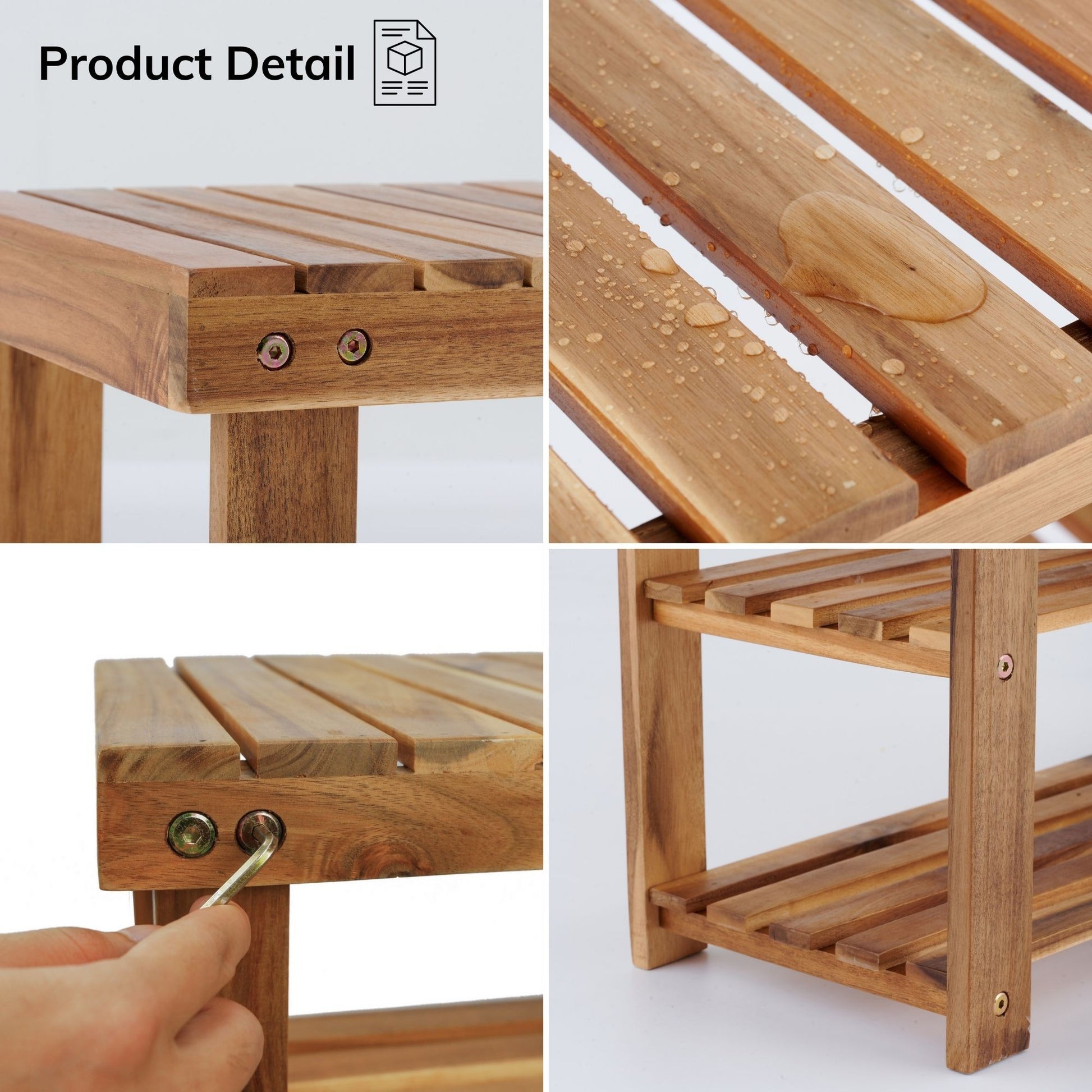 Acacia Wood Shoe Rack Bench Strong Weight Bearing Upto 200 Lbs Best Ideas For Entryway Frontdoor Bathroom, Natural Color. Acacia Wood Light Brown Primary Living Space American Design,American Traditional Acacia Acacia Wood