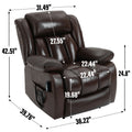 Dual Motor Infinite Position Up To 350 Lbs Electric Medium Size Genuine Leather Brown Power Lift Recliner Chair With 8 Point Vibration Massage And Lumbar Heating White Metal Primary Living Space Heavy Duty Pine Antique Brown Genuine Leather Power Remote