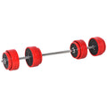 Soozier Adjustable Dumbbell Set, 66Lbs Convertible To Barbell Weight Set For Home Gym Women And Men Weight Lifting Training Wine Red Steel