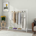 Garment Rack Freestanding Hanger Multi Functional Single Pole Bedroom Clothing Rack Bedroom, White White Bedroom Metal