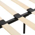 King Size Upholstered Platform Bed Frame With Contemporary Tufted Waffle Stitching, Easy Assembly, Black King Black Fabric