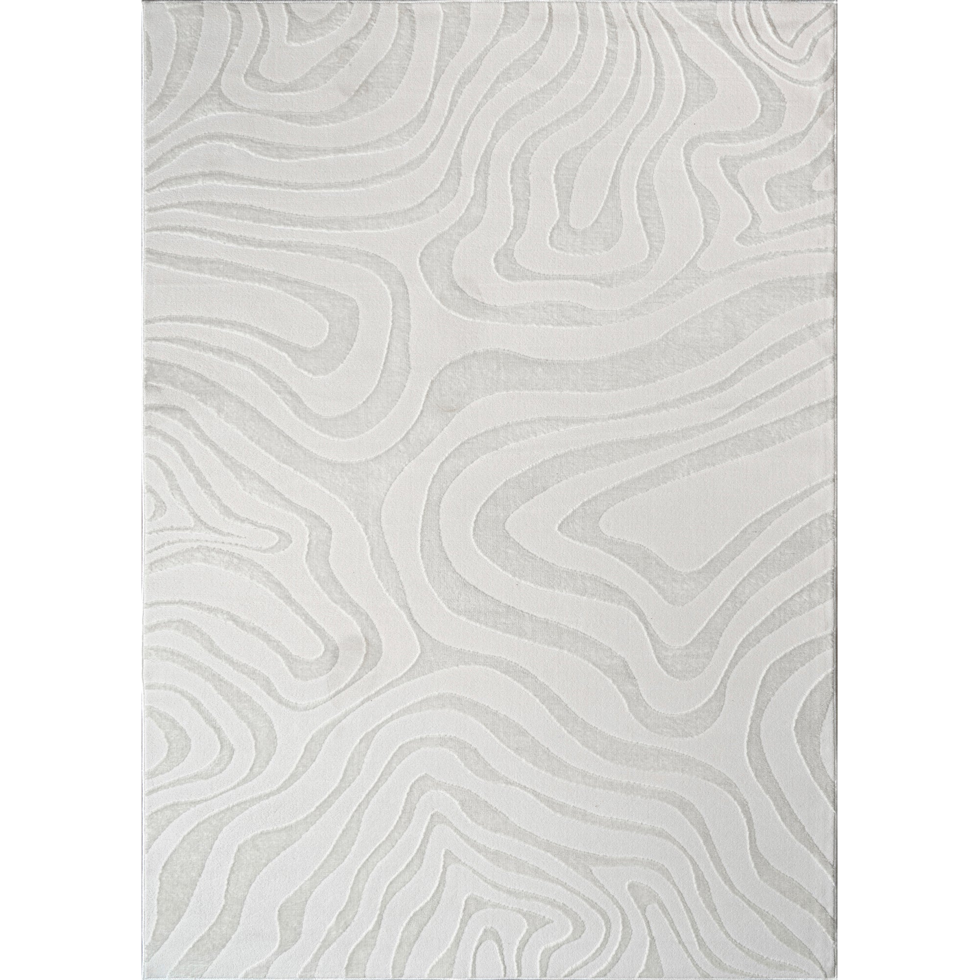 "Ava" Luxury Area Rug In Cream Abstract Design Cream Polyester