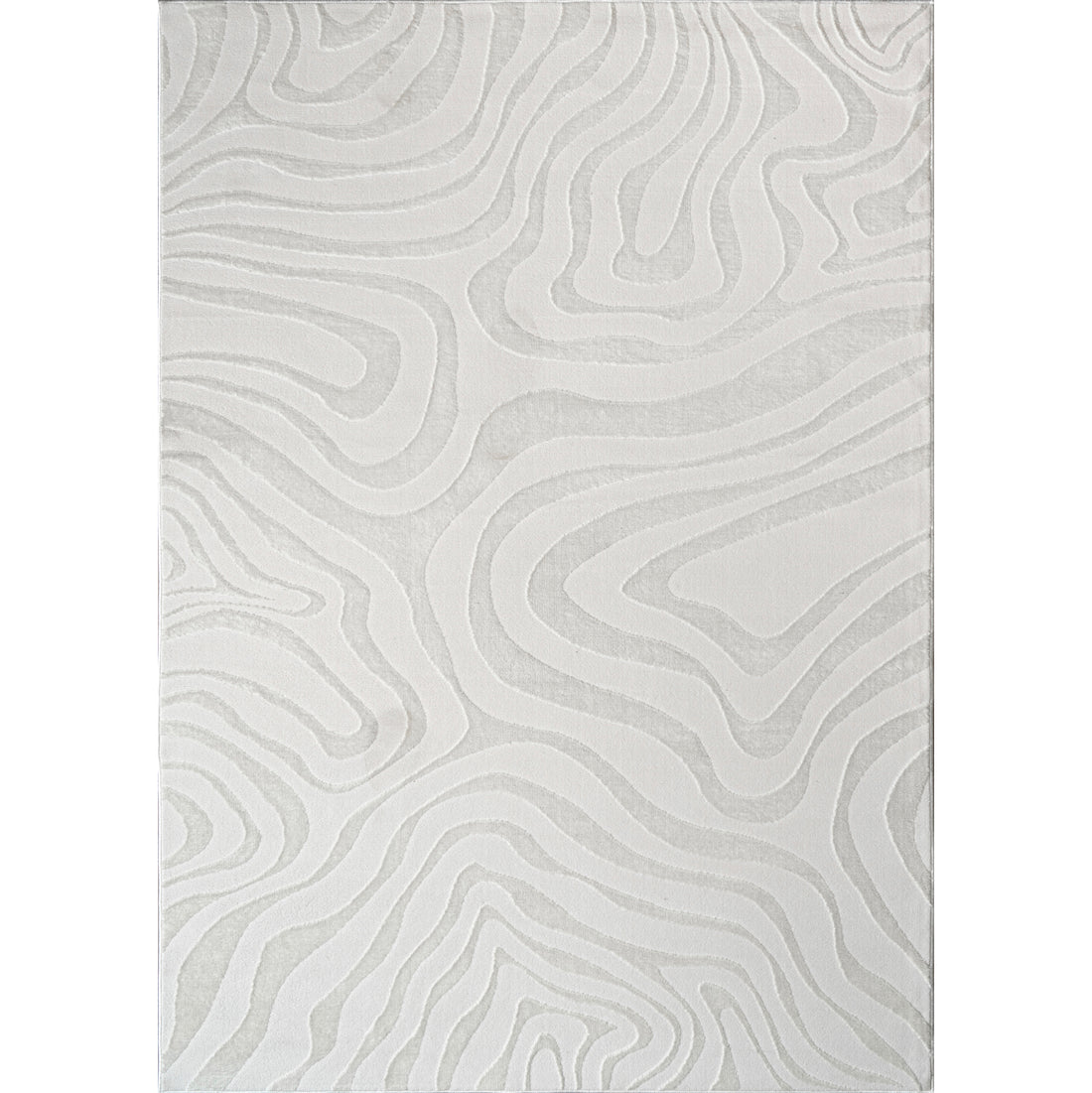 "Ava" Luxury Area Rug In Cream Abstract Design Cream Polyester