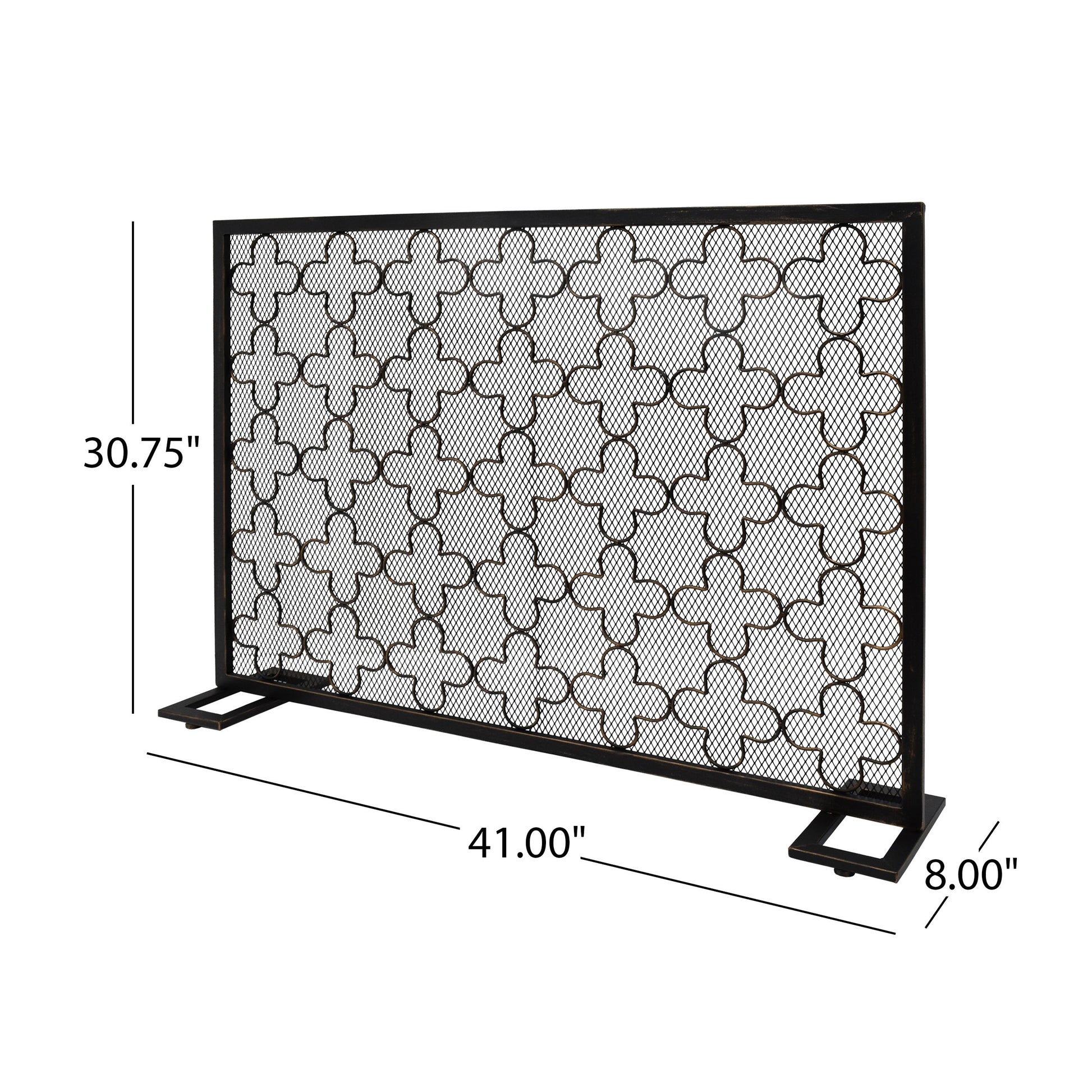 Fire Screen Black Gold Iron