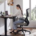 Ergonomic Computer Mesh Chair With Flip Up Armrests,Lumbar Support, Backrest For Home Office, Grey Grey Metal