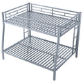 Full Xl Over Queen Metal Bunk Bed With Ladder And Guardrails, Silver Expected Arrival Time: 9.7 Box Spring Not Required Full Xl Silver Metal Metal