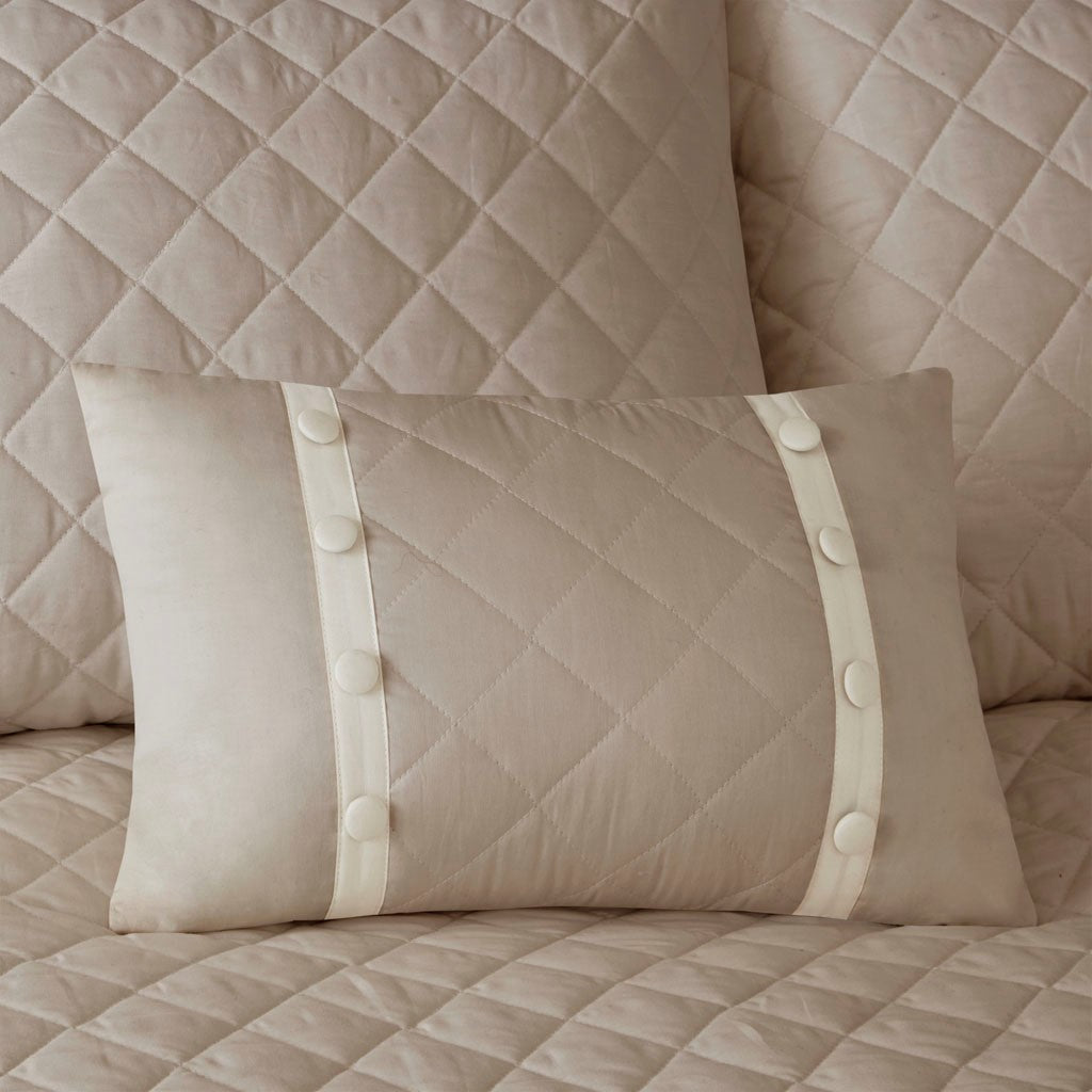 4 Piece Cotton Reversible Tailored Bedspread Set Khaki Queen Queen Khaki Cotton