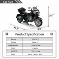 Kids Motorcycle,Ride On Motorcycle,Kids Electric Motorcycle 12V Two Seat Motorcycle For Kids,Motorbike For Kids With Key Start 3 Wheels Headlight Storage Box Two Motor Two Seat Black Plastic Indoor