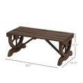 Outsunny 2 Person Wooden Garden Bench, Outdoor Wagon Wheel Porch Bench For Backyard Garden, Support 550 Lbs, Rustic Country Style Patio Furniture, Brown Brown Wood