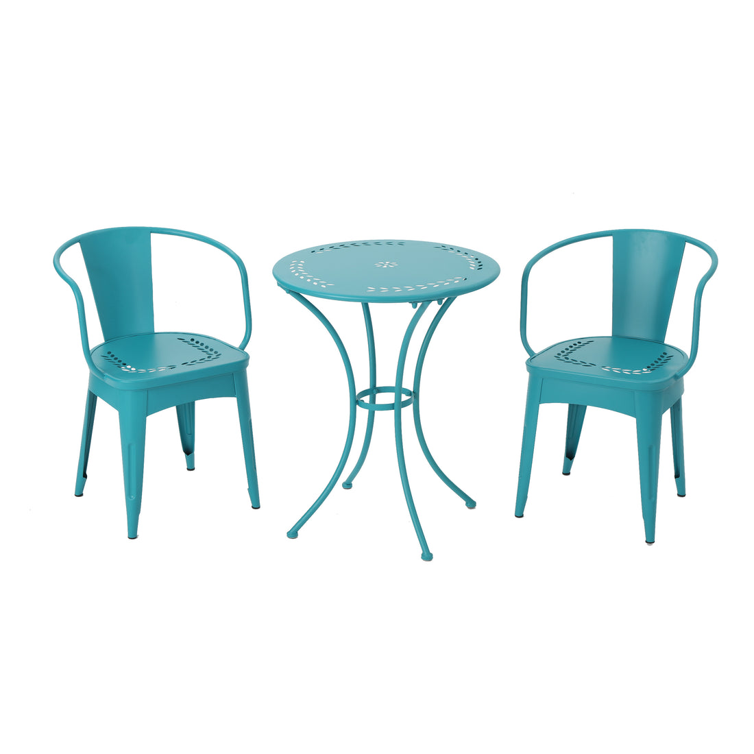 Lourdes 3 Pc Kd Metal Set Teal Iron