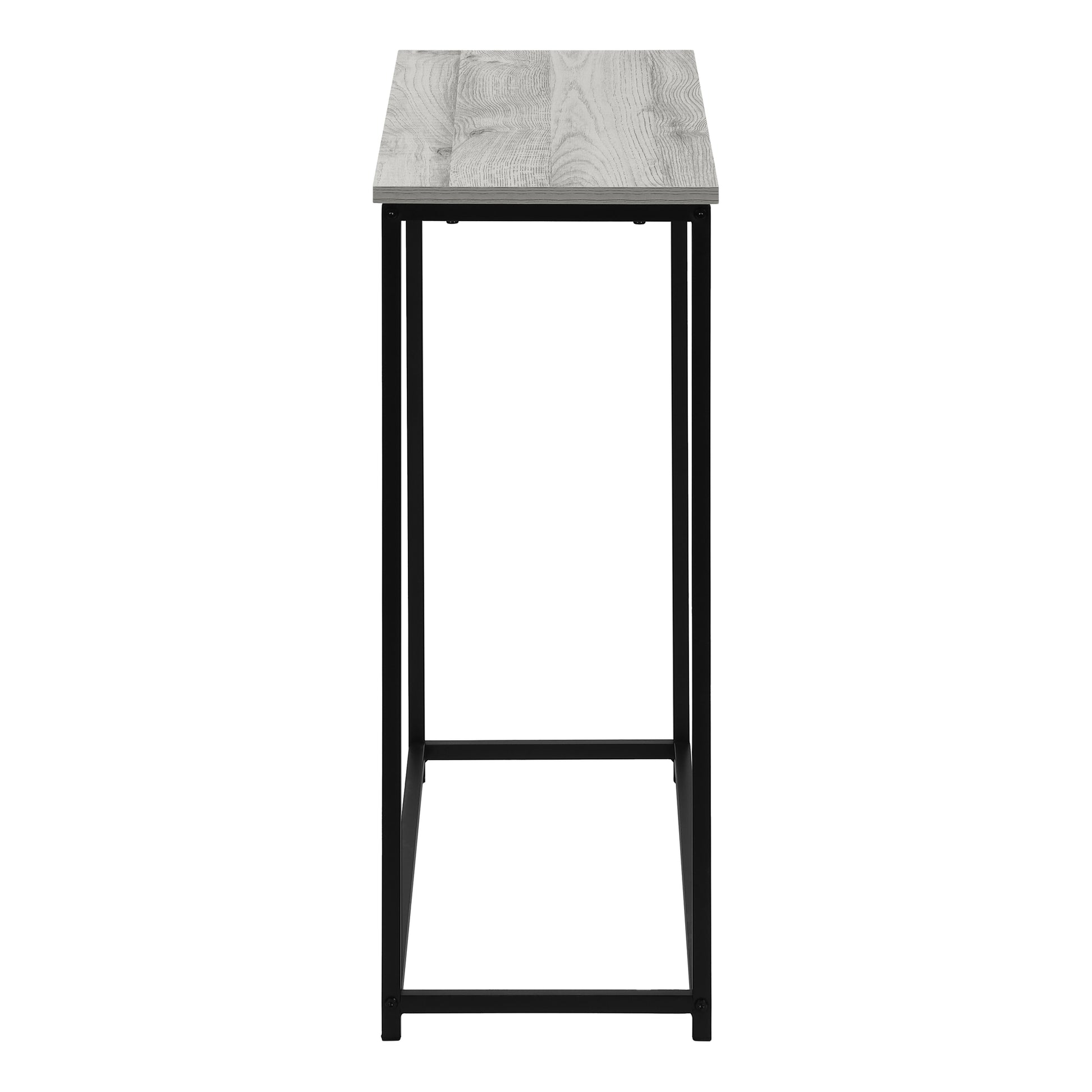 Accent Table, Console, Entryway, Narrow, Sofa, Living Room, Bedroom, Grey Laminate, Black Metal, Contemporary, Modern Grey Particle Board