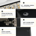 30'' Floating Wall Mounted Bathroom Vanity With Ceramics Sink & Soft Close Cabinet Door, Kd Package Black Bathroom Modern Plywood