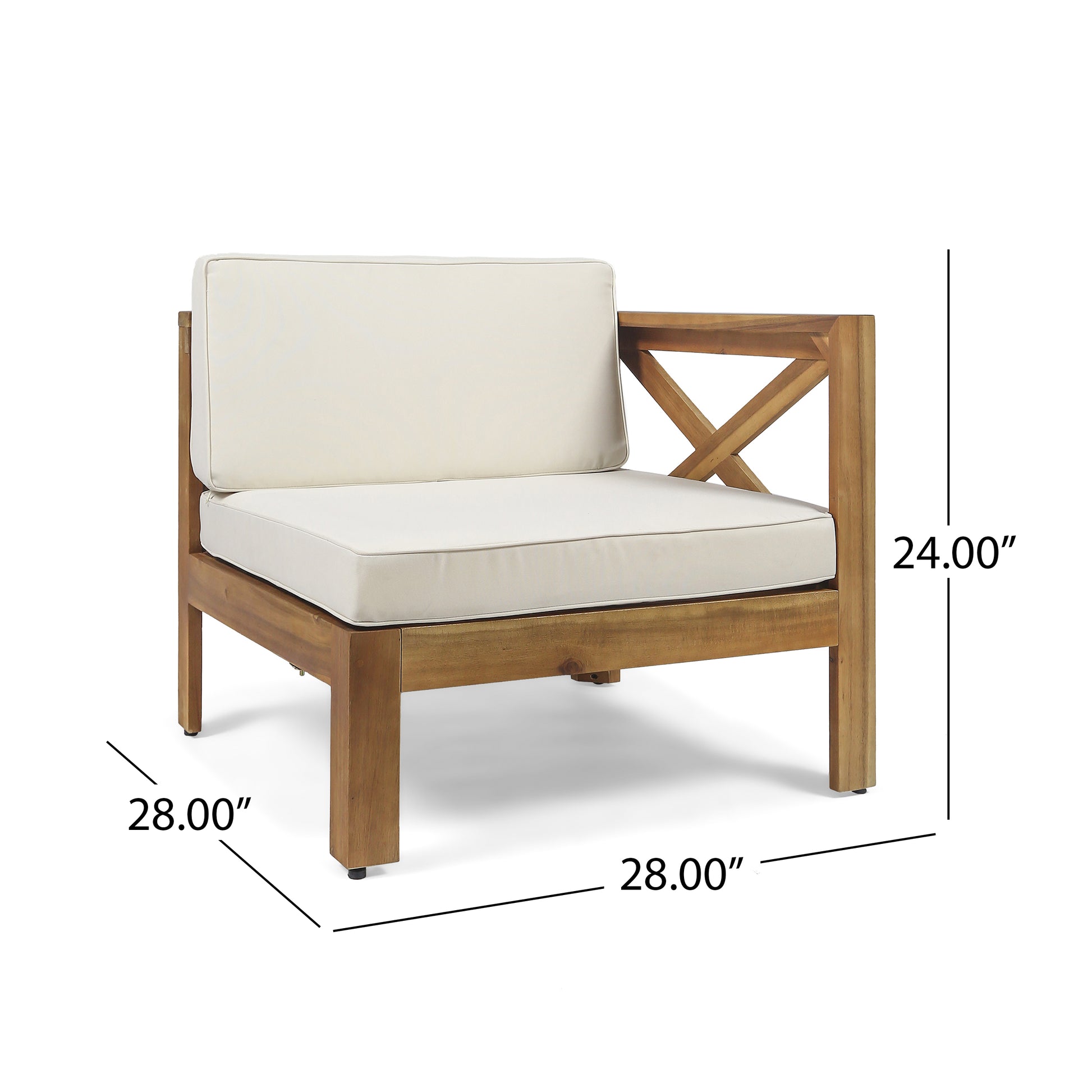 Alcove Lshape Sofa Set, Beige Beige Seats 4 Acacia Wood