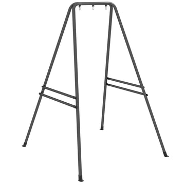 Outsunny A Shaped Hammock Chair Stand, Heavy Duty Swing Stand For Indoor & Outdoor Use, Max 330 Lbs., Black Black Steel