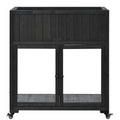 Patio 35.4''X17.7''X37.4'' Mini Wood Cold Frame, Compact 2 Doors Garden Greenhouse With Wheels, Raised Bed With Liner For Indoor Outdoor Use, Black Black Garden & Outdoor Casual Wood