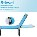 Outsunny Folding Chaise Lounge Pool Chairs, Outdoor Sun Tanning Chairs With 5 Level Reclining Back, Steel Frame For Beach, Yard, Patio, Sky Blue Blue Steel