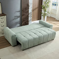 94.49''Sleeper Sofa, Sofa Bed 2 In 1 Pull Out Couch Bed With Storage Chaise For Living Room, Sofa Sleeper With Pull Out Bed, Light Green Style Couch Light Green Fabric 3 Seat