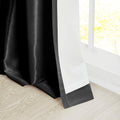 Twist Tab Lined Window Curtain Panel Only 1 Pc Panel Black Polyester