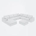 Large Size Modular Cloud Sofa 8 Seater Down Sofa Bed Apartment Living Room Sofa 8Seater White Down Filling 8 Seat