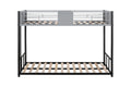 Metal Twin Over Twin Bunk Bed With Vent Board Heavy Duty Sturdy Metal Noise Reduced Safety Guardrail Cpc Certified Twin Black Metal