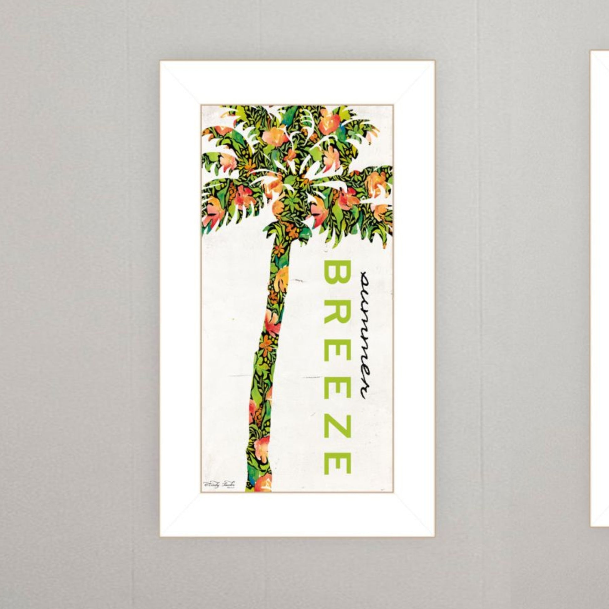 "Beach & Summer Breeze Take Me There" Framed Wall Art For Living Room, Wall Art Print For Home Decor, Bedroom Wall Art By Cindy Jacobs Multicolor Wood Paper