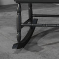 Outsunny Outdoor Wood Rocking Chair, 350 Lbs. Porch Rocker With High Back For Garden, Patio, Balcony, Black Black Wood